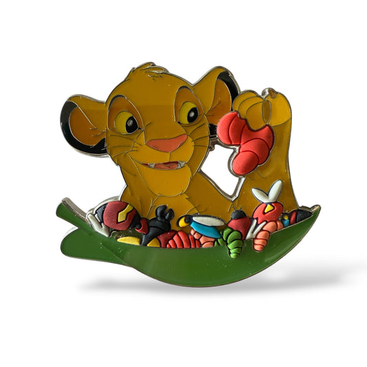 Disney Parks Simba Worms on a Leaf Lion King Free-D Pin