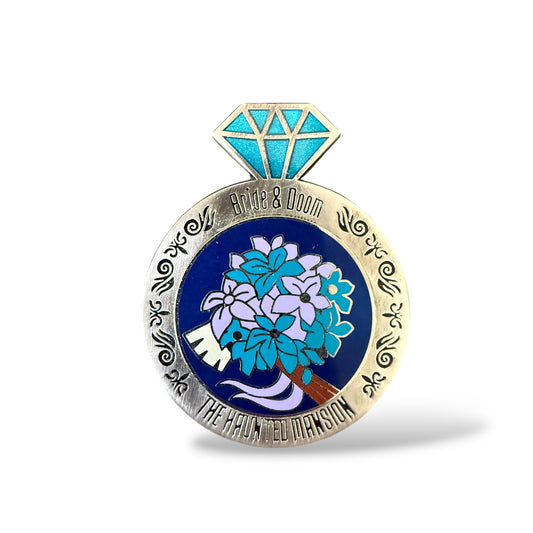 Disney Parks Haunted Mansion Bride and Doom Wedding Ring Pin