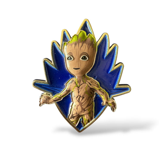 D23 Blue Stained Glass Guardians of the Galaxy Baby Groot Pin