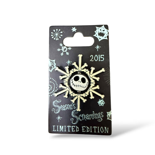 Disney Parks Season's Screamings 2015 Jack Skellington Snowflake Pin