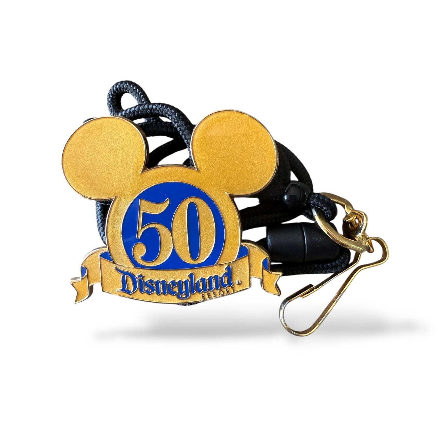 DEC Disneyland 50th Anniversary Logo Bolo Lanyard Pin