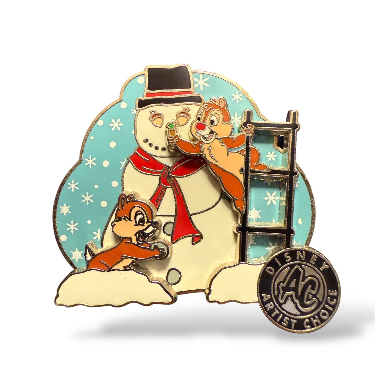 WDW Artist Choice Chip and Dale Snowman Pin
