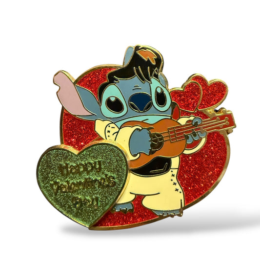 DLR Happy Valentine's Day Stitch as Elvis Pin