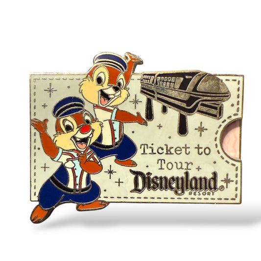 DLR Annual Passholder Tour the Lore Chip n' Dale with Monorail Ticket Pin