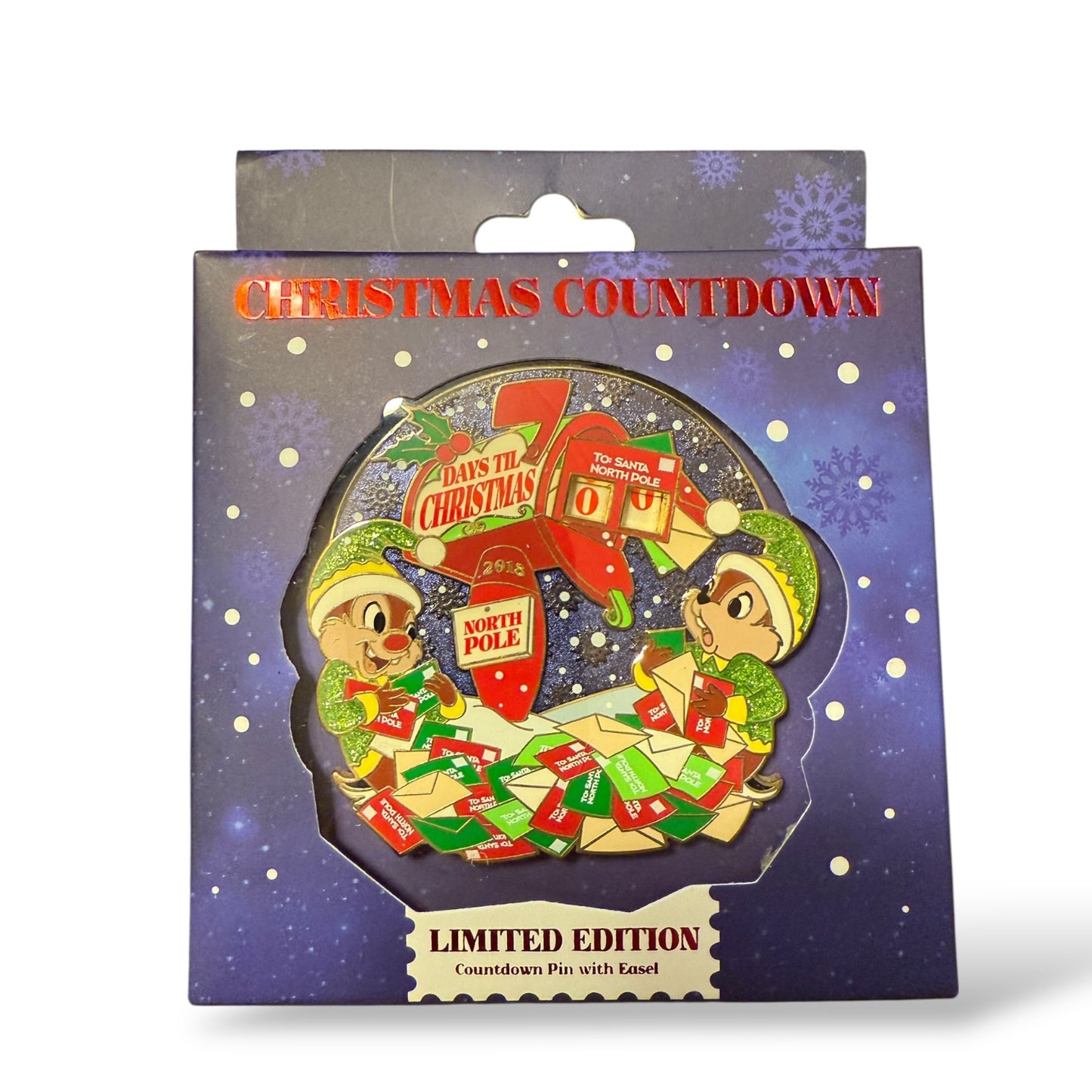 Disney Parks Holiday 2018 Countdown Chip n' Dale Pin