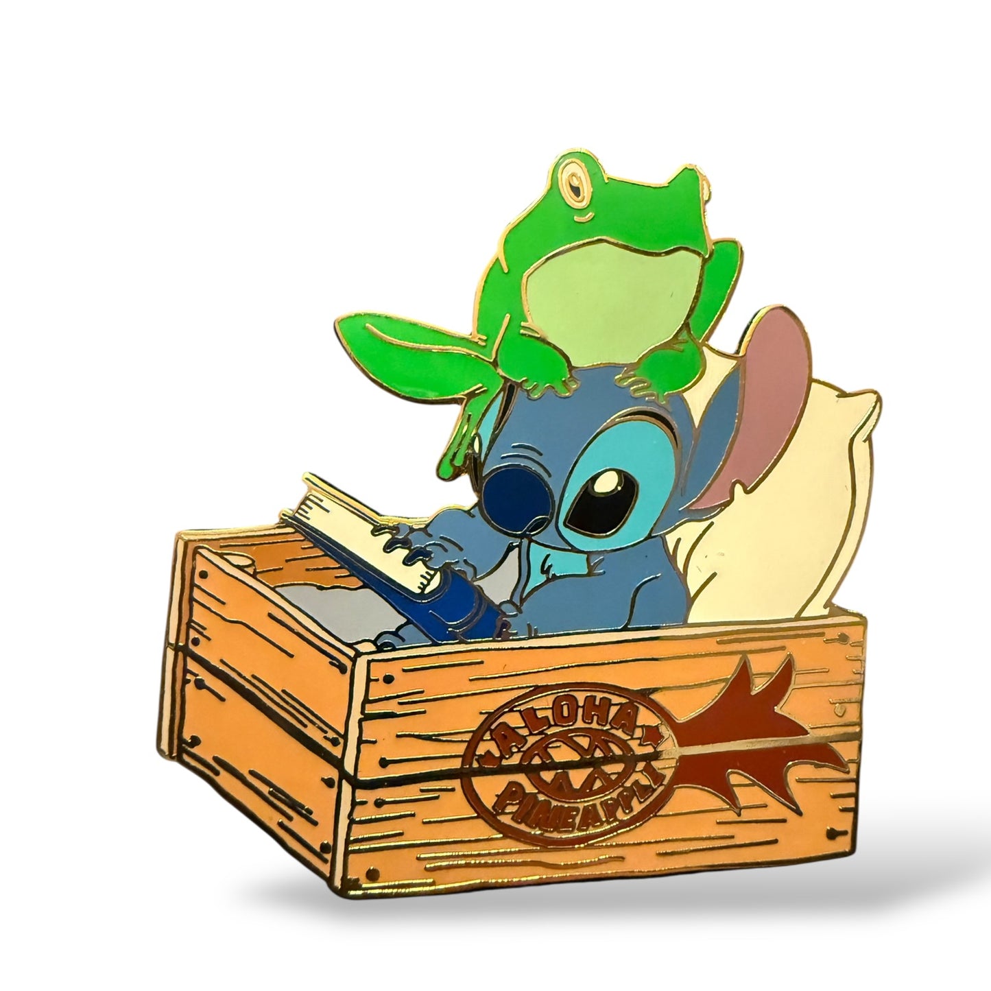 Disney Auctions Stitch in a Pineapple Box with Frog Pin