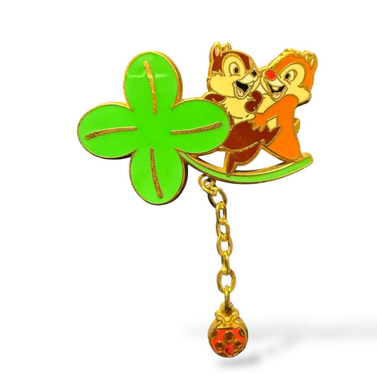 JDS Chip n' Dale Four Leaf Clover Dangle Pin