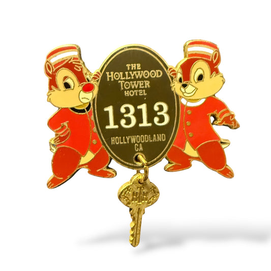 Disney Parks Tower of Terror Room 1313 Key Chip n' Dale Pin