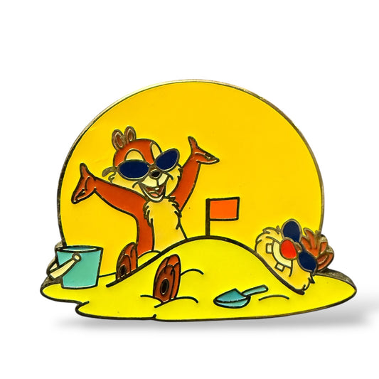 Disney Parks Cool Characters Starter Chip n' Dale Playing in Sand Pin