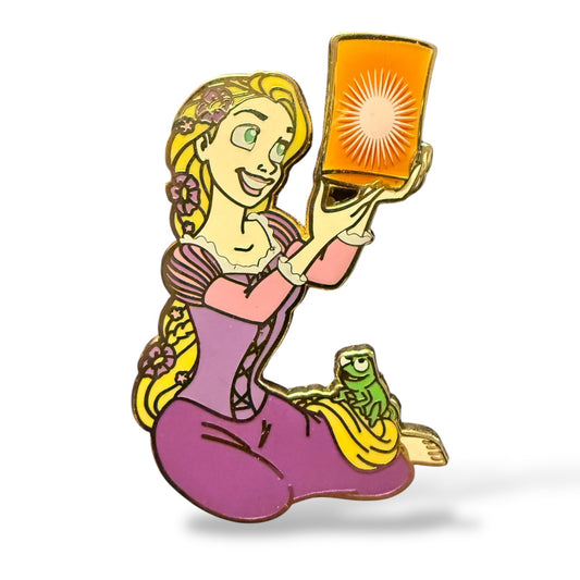 Disney Parks Rapunzel and Pascal Holding Corona Sun Lantern Pin