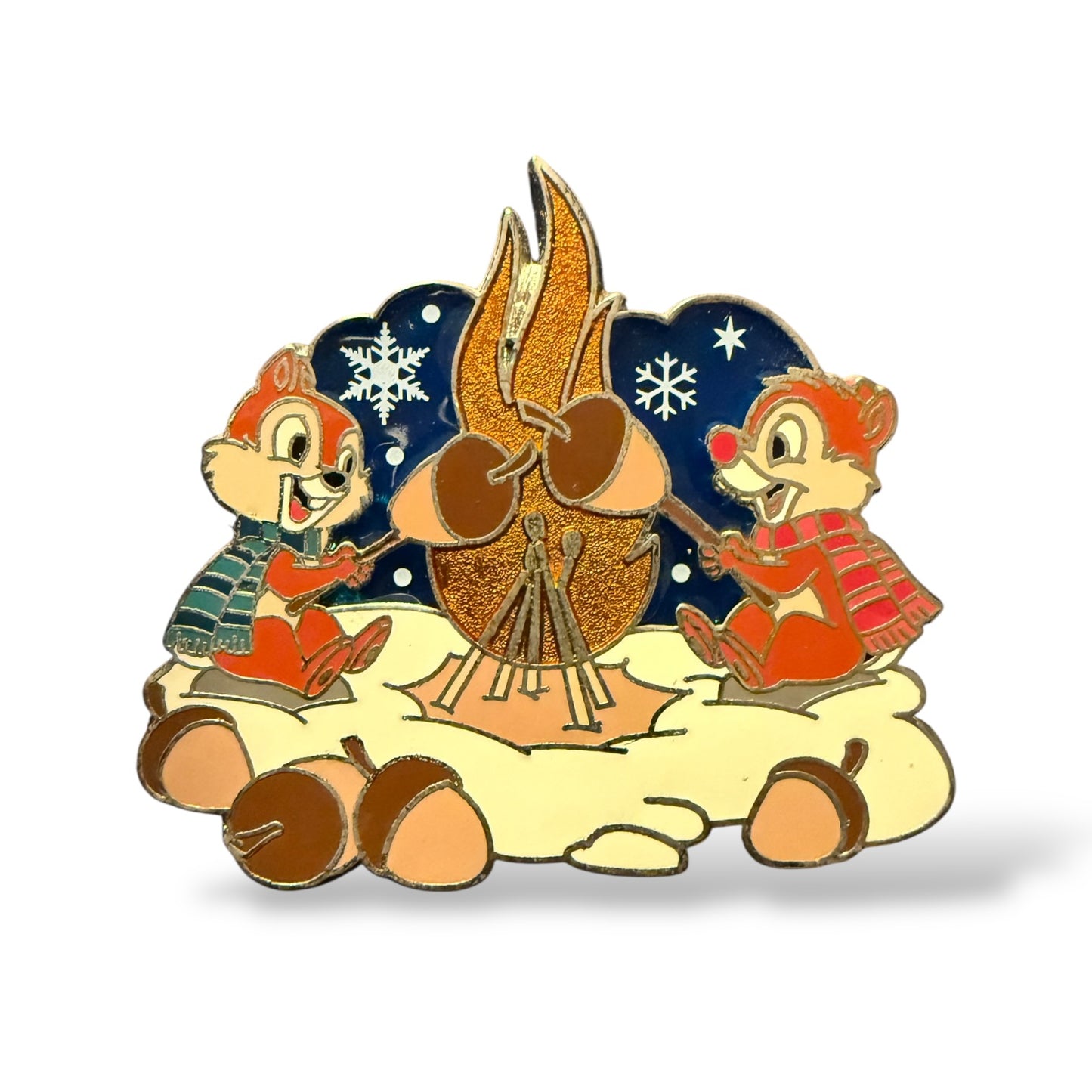 Disney Parks Chip and Dale Roasting Acorns Pin