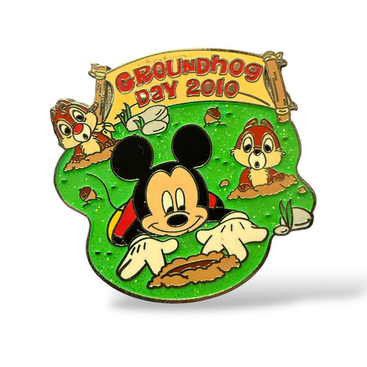 Disney Parks Groundhog Day 2010 Mickey, Chip n' Dale Pin
