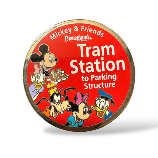 DLR Mickey & Friends Tram Station Sign Pin