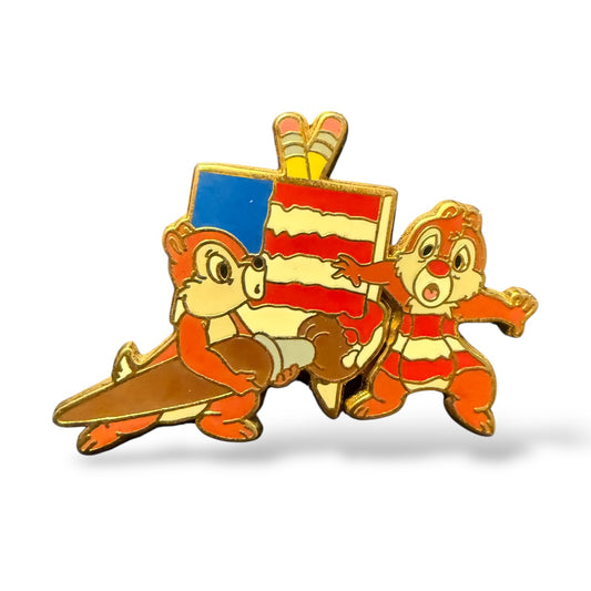Disney Parks Americana Deluxe Pin Trading Chip n' Dale Painting Stripes Pin