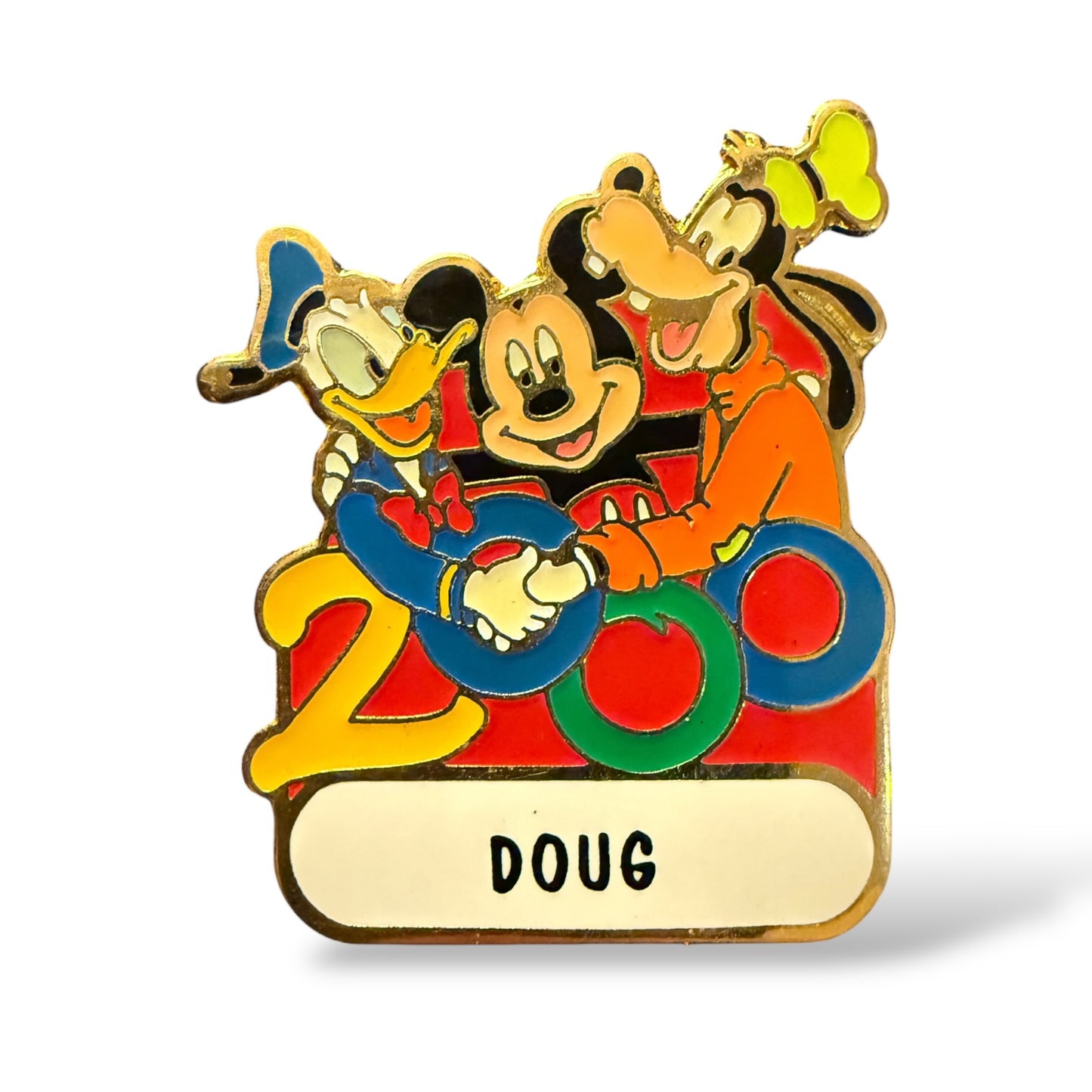 WDW Donald, Mickey, and Goofy Hand in Hand 2000 Doug Name Pin