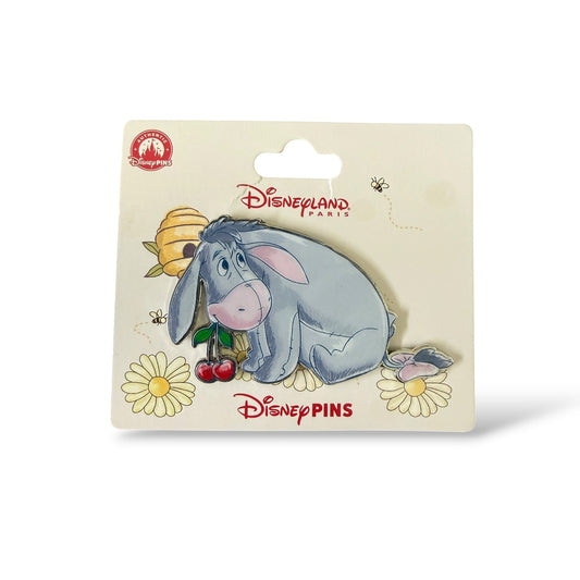 DLRP Winnie the Pooh Watercolor Eeyore Holding Cherries in His Mouth Pin
