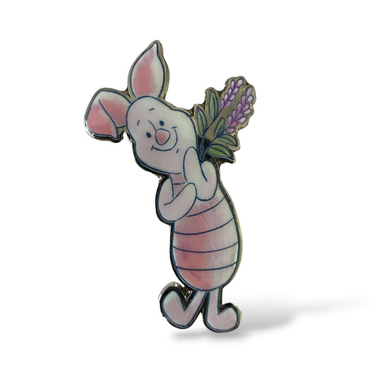 DLRP Winnie the Pooh Watercolor Piglet Holding Lavender Pin