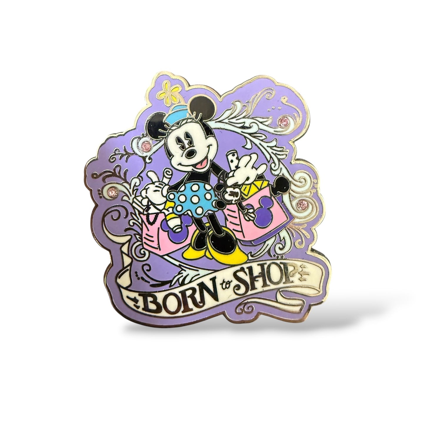 Disney Parks Minnie Mouse Born to Shop Pin