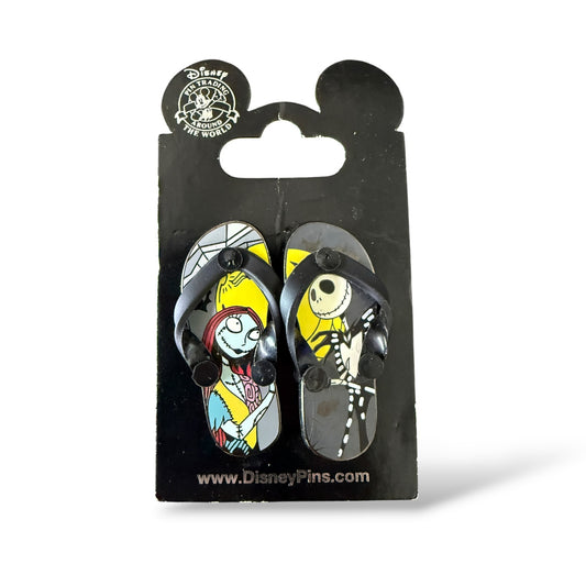 Disney Parks Sandal Flip Flop Jack Skellington and Sally Pin