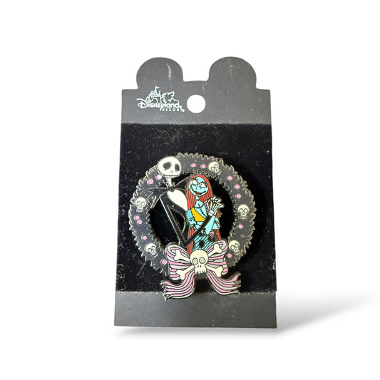 Disney Parks Nightmare Before Christmas Jack and Sally Wreath Pin