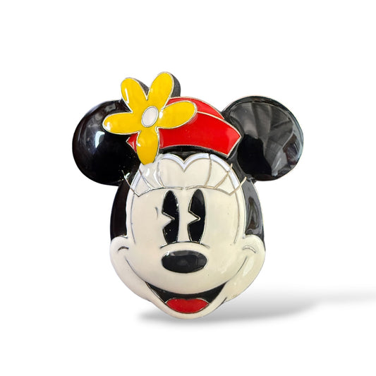 Disney Parks Minnie Mouse Sculpted Head Red Hat Pin