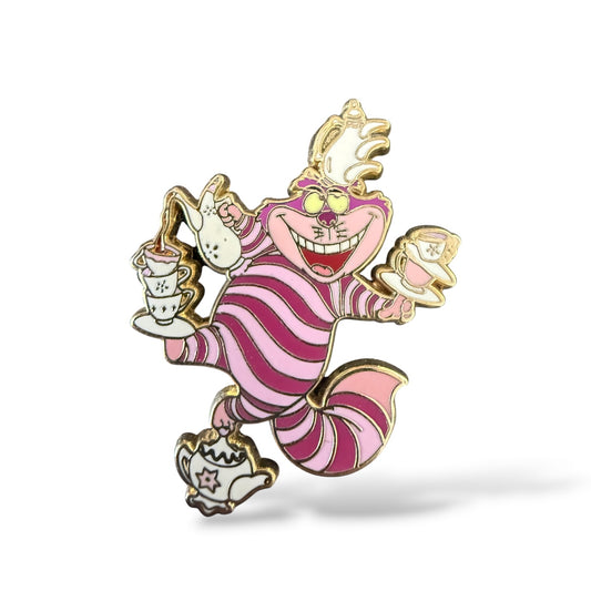 DLR Goofin' Around Collection Cheshire Cat Balancing Tea Cups Pin