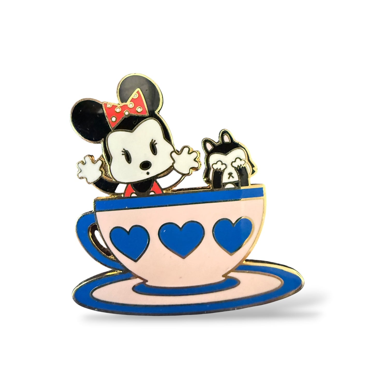 Disney Parks Minnie and Cat in Tea Cup Pin