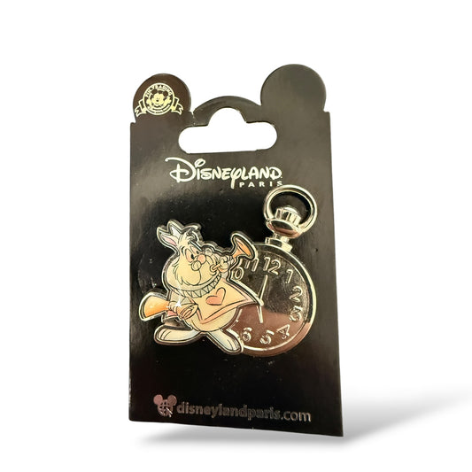 DLRP Pastel White Rabbit and Pocket Watch Pin