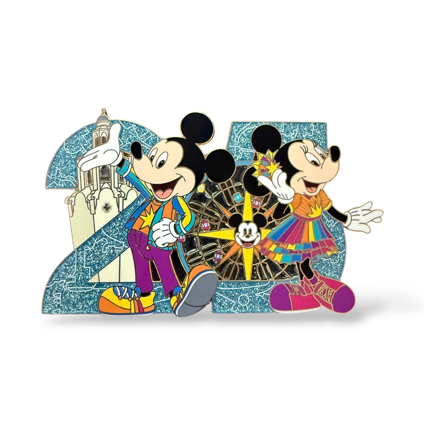 WDI Disney California Adventure 25th Anniversary Mickey and Minnie Jumbo Pin