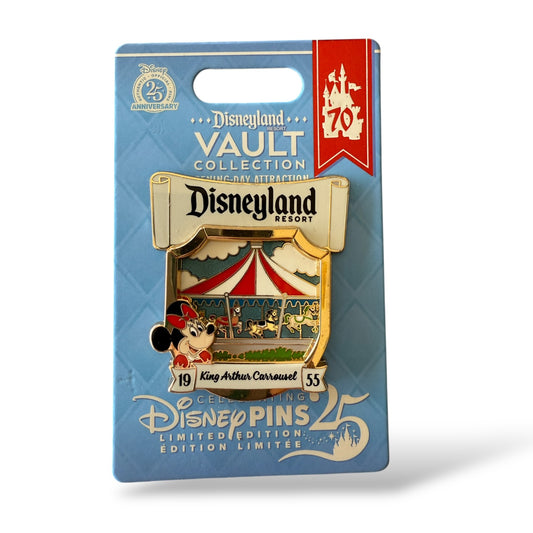 DLR 1955 Opening Day Attraction Posters Minnie King Arthur Carousel Pin