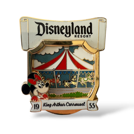 DLR 1955 Opening Day Attraction Posters Minnie King Arthur Carousel Pin