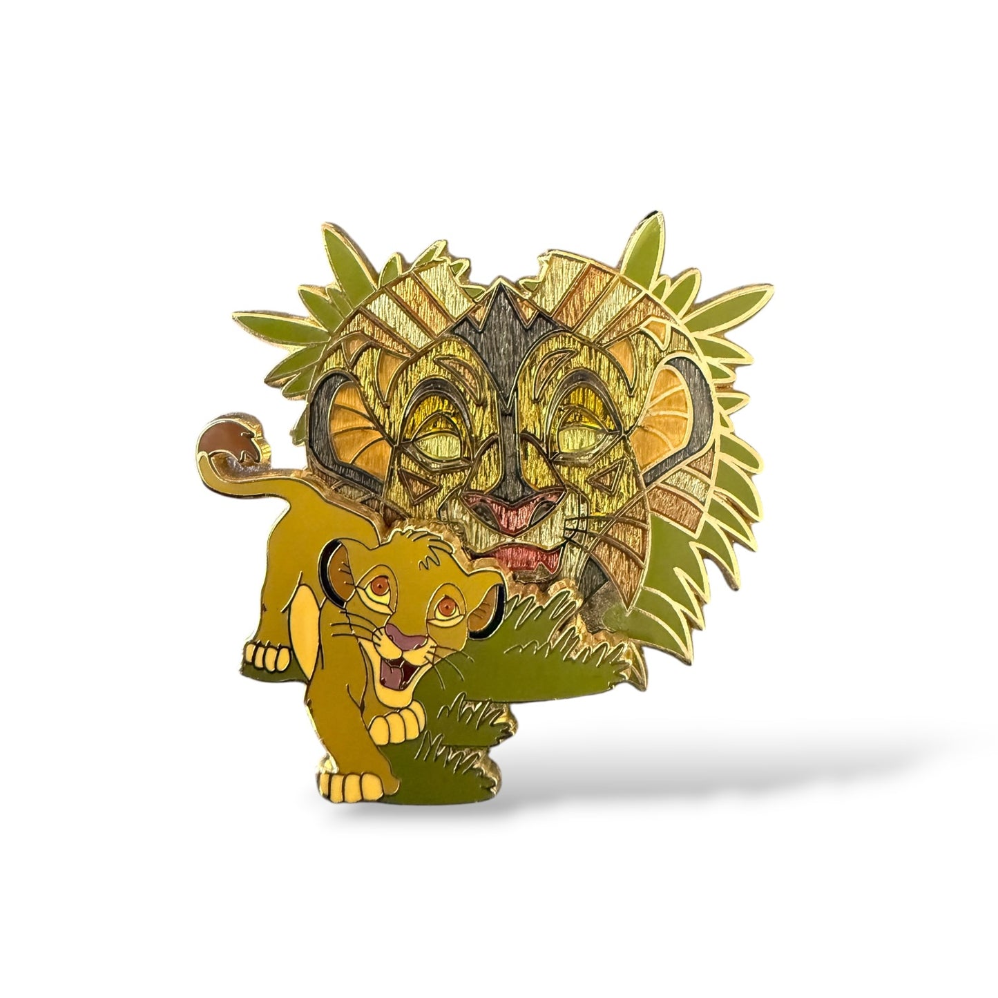 Disney Parks Tiki Character Mask Simba Pin