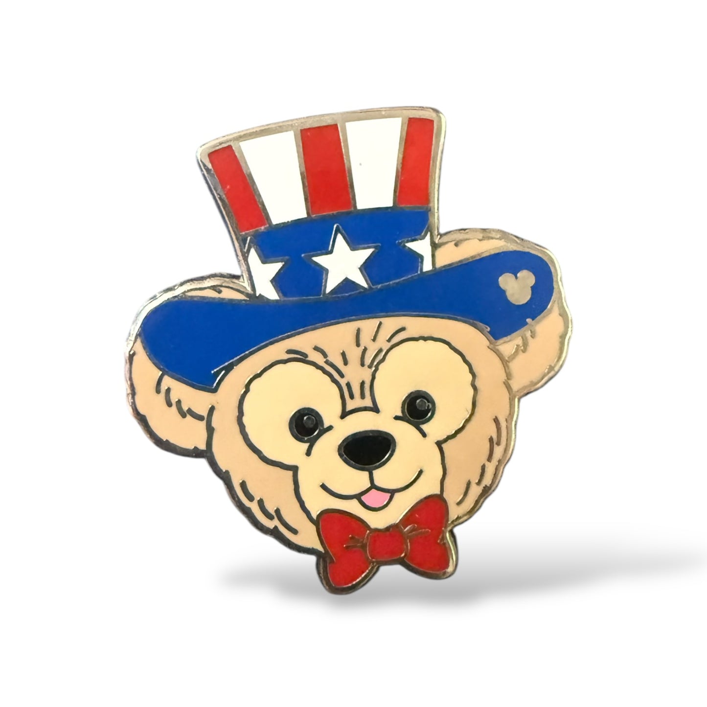 Cast Lanyard Duffy Bear in Hats Uncle Sam Hidden Mickey Pin