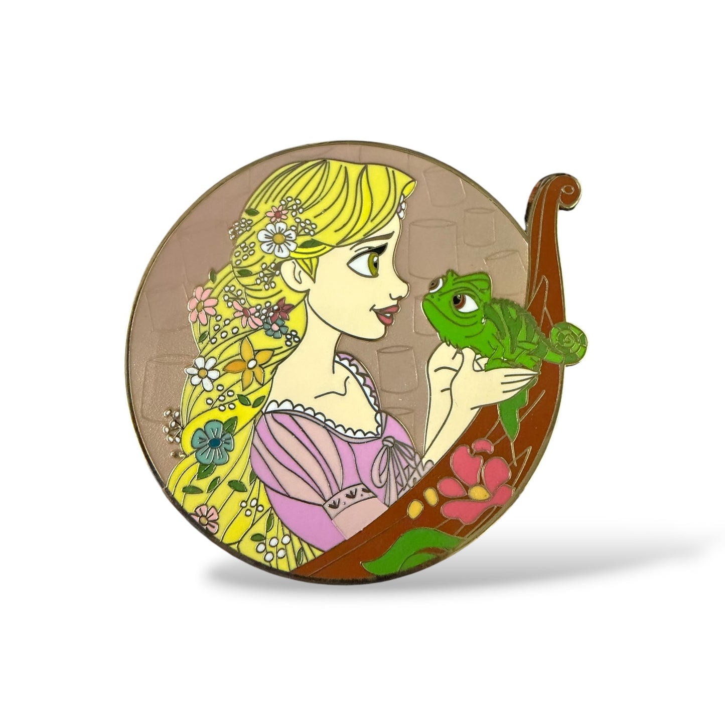 Tangled Rapunzel and Pascal Profile Fantasy Pin