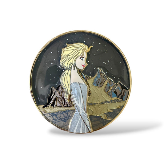 Frozen Elsa Stain Glass Profile Fantasy Pin