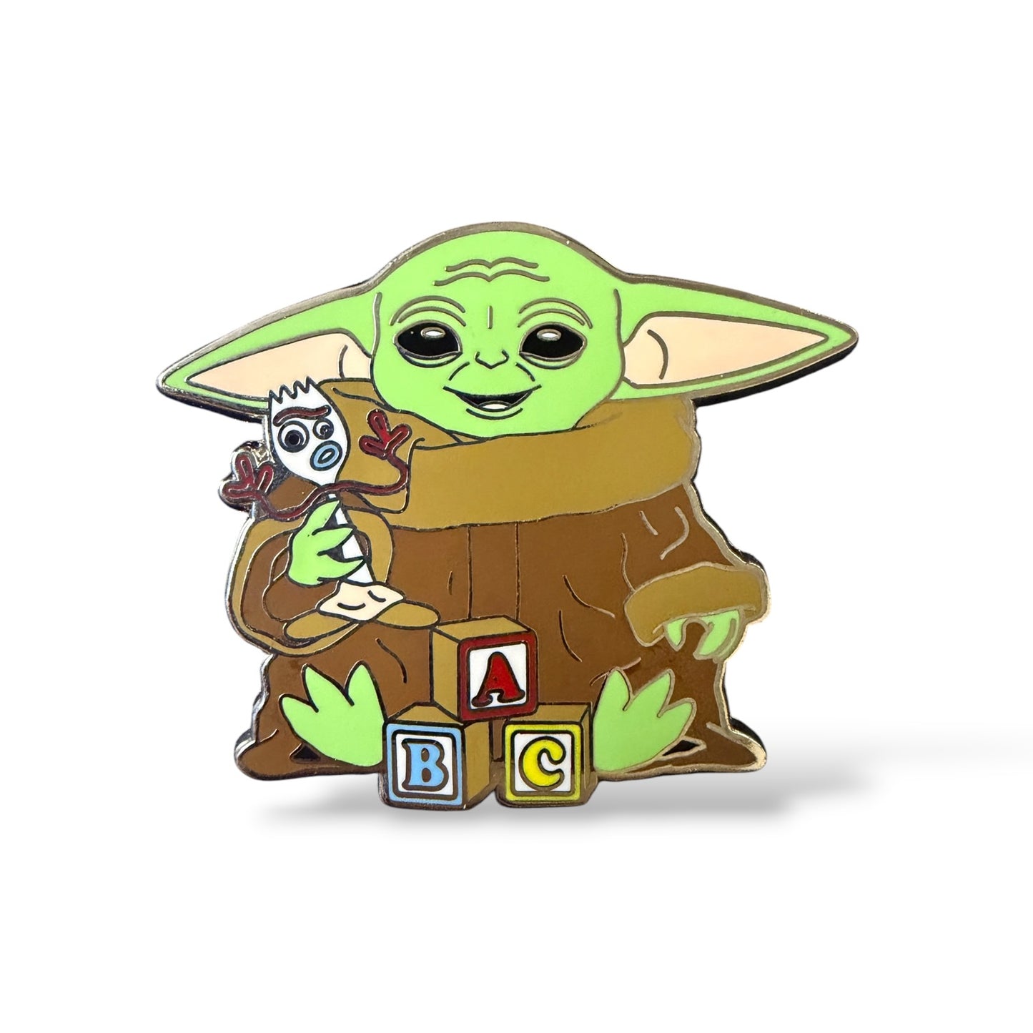 Star Wars Grogu Playing With Forky Fantasy Pin