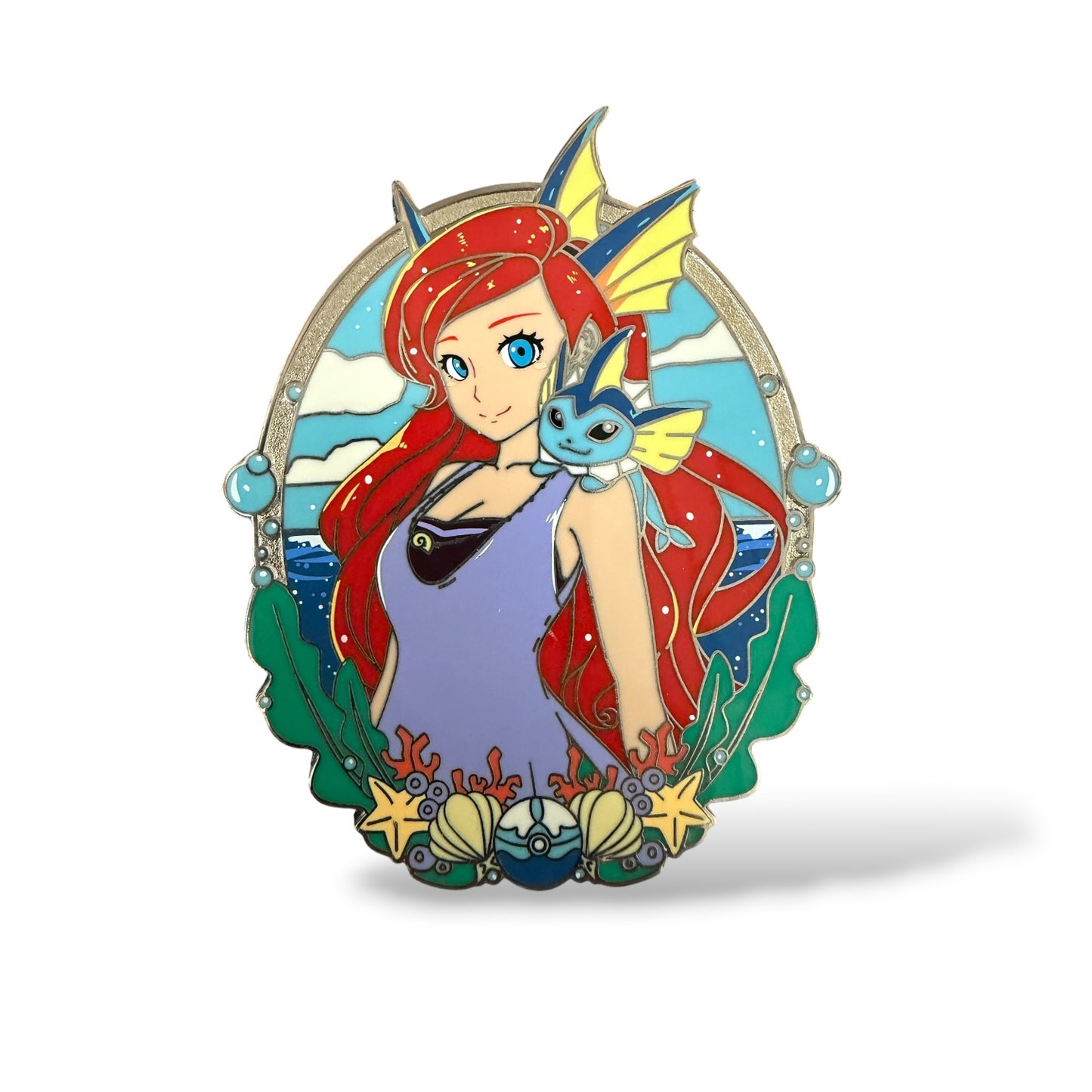 The Little Mermaid Anime Style Ariel Portrait Fantasy Pin