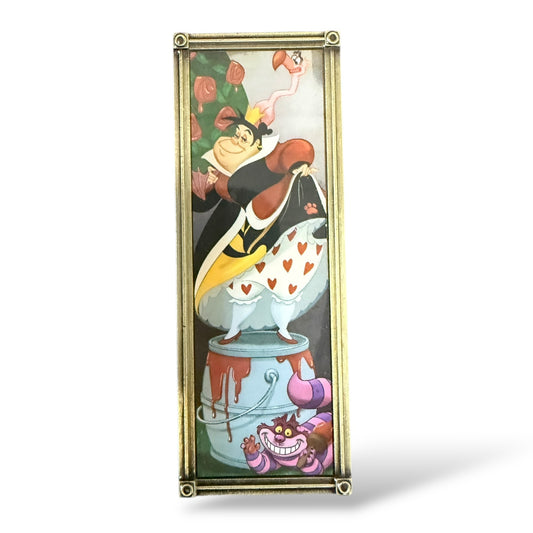 Disney Parks Haunted Mansion Villains Stretching Portrait Queen of Hearts and Cheshire Cat Pin