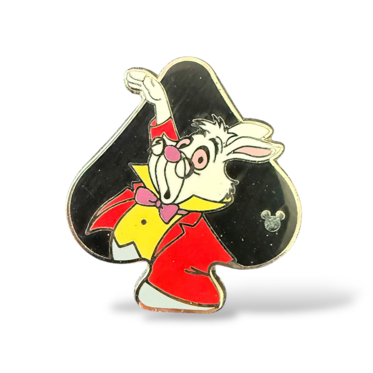 Cast Lanyard Alice in Wonderland Playing Card Suits White Rabbit Hidden Mickey Pin