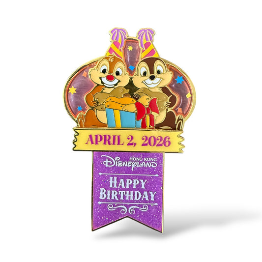 HKDL Happy Birthday Chip n' Dale 83 Years Old Pin