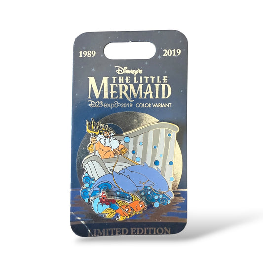 D23 The Little Mermaid 30th Anniversary King Triton and Sebastian Pin