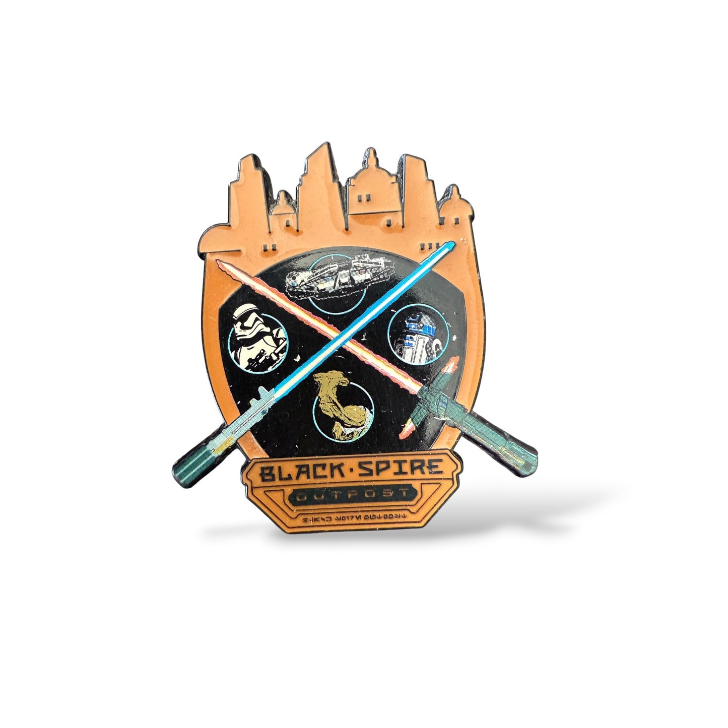DLR Star Wars: Galaxy's Edge Black Spire Outpost Crossed Lightsabers Pin