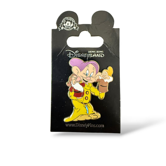 HKDL Puppet Series Dopey Playing with Happy and Grumpy Puppets Pin