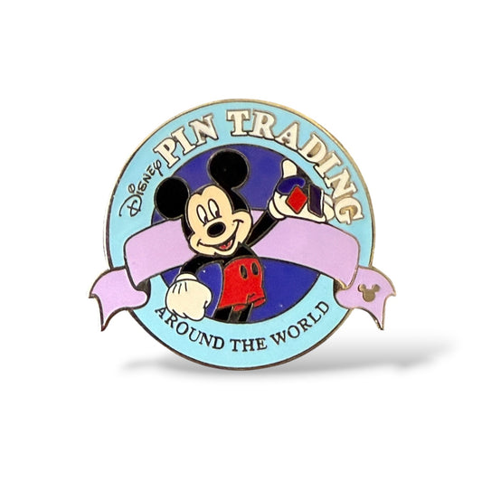 Cast Lanyard Pin Trading Around The World Logo Mickey Blue Hidden Mickey Pin