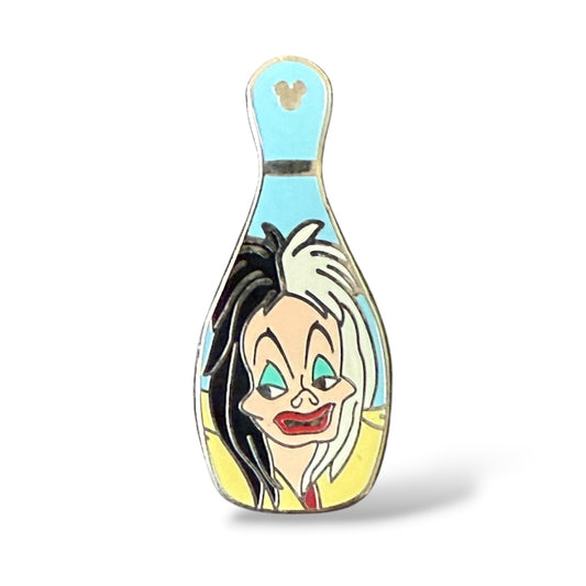 Cast Lanyard Villains Bowling Pin Cruella Hidden Mickey Pin