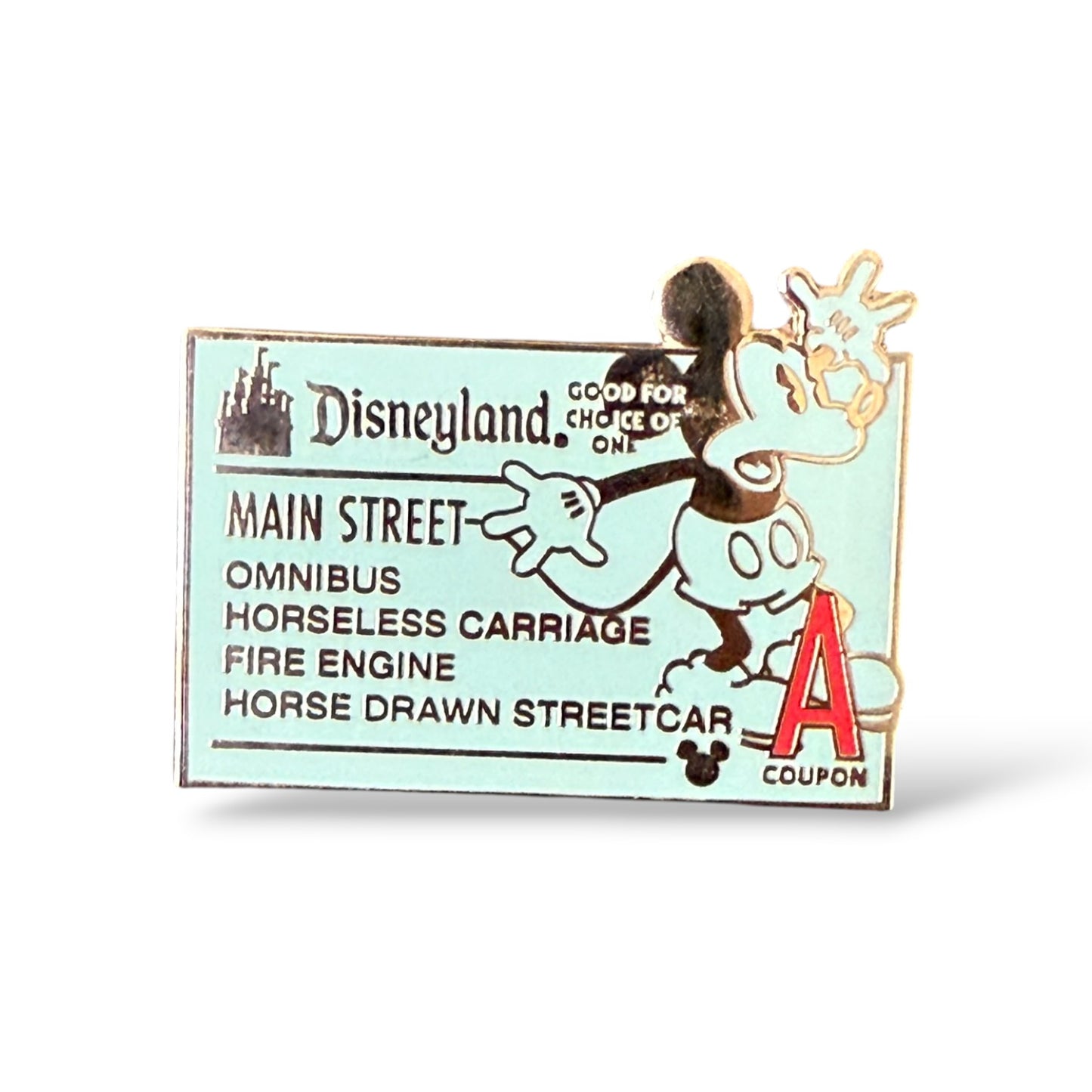 Cast Lanyard Disneyland Tickets A-Ticket Hidden Mickey Pin
