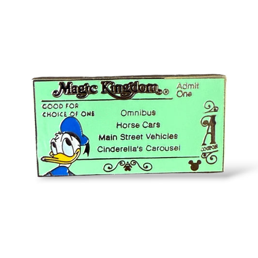 Cast Lanyard Magic Kingdom Tickets Donald A-Ticket Hidden Mickey Pin
