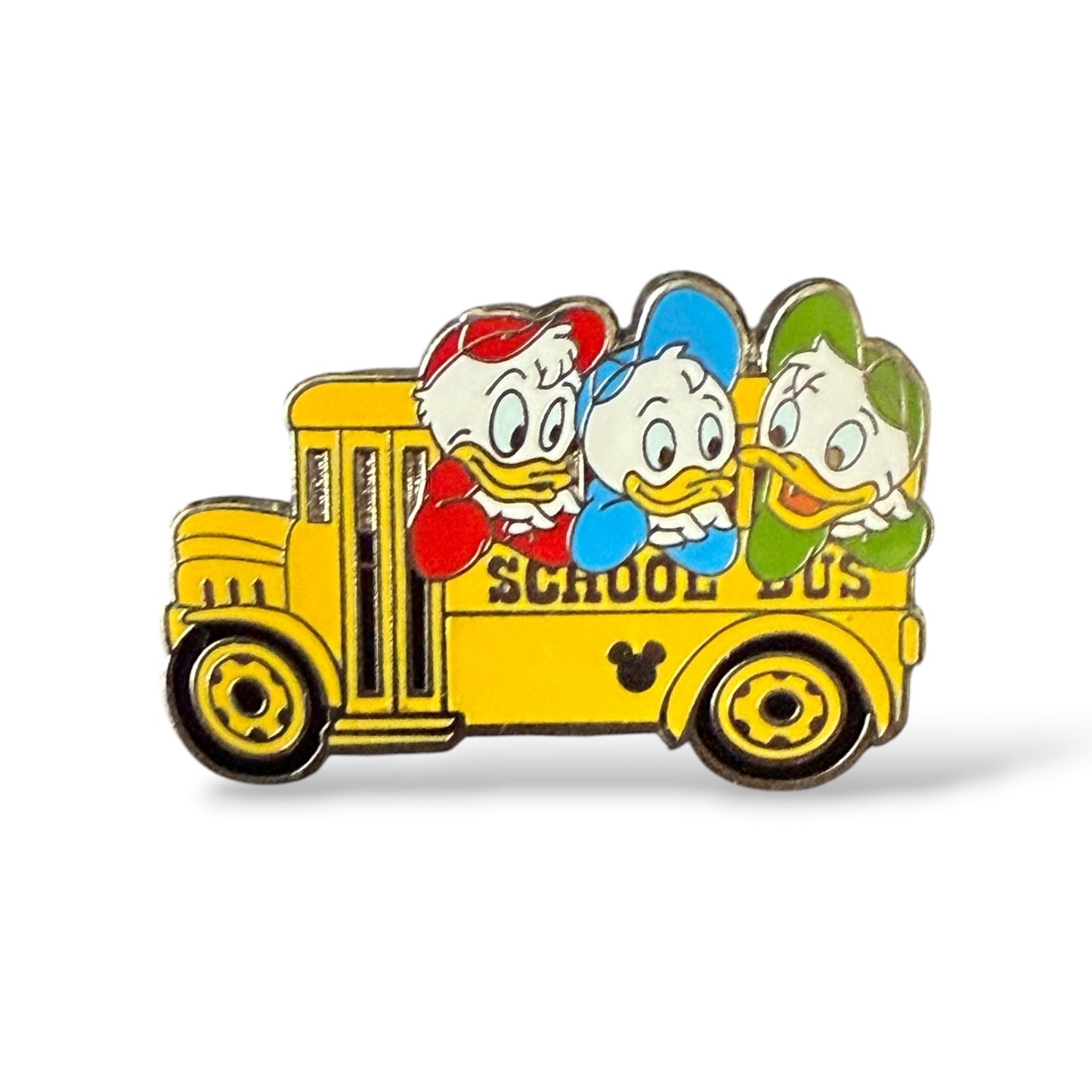 Cast Lanyard School Bus & Lunch Box Huey, Dewey, and Louie School Bus Hidden Mickey Pin