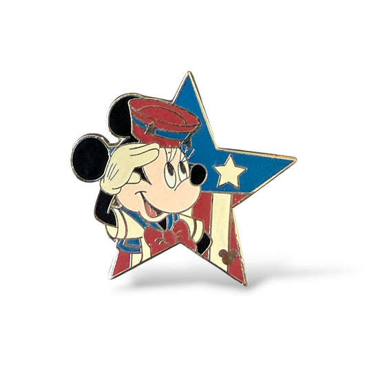 Cast Lanyard Patriotic Star Salute Minnie Hidden Mickey Pin