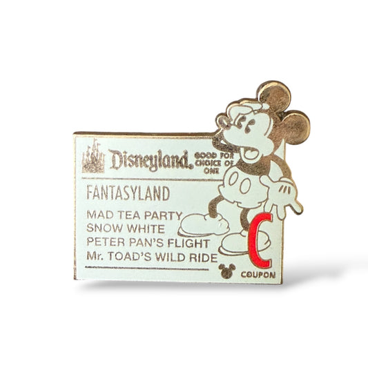 Cast Lanyard Disneyland Tickets C-Ticket Hidden Mickey Pin